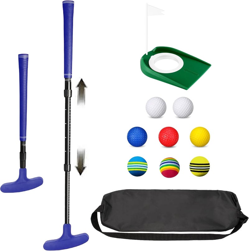 PUTTLAZR Adjustable Mini Golf Putter Set with 8 Golf Balls, Two Way Golf Putters for Men Women Right/Left Handed, Mini Club Set Golf Gifts - Image 1
